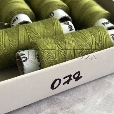 078 Нитки в котушках, для шиття 100% поліестер 40/2 (боб 200м)