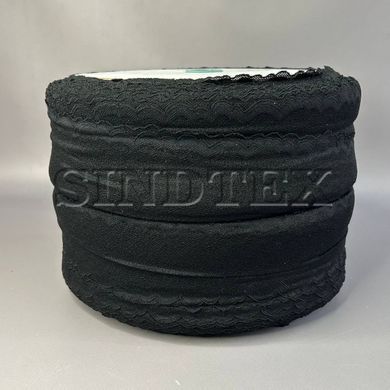 Гипюровое кружево стрейч (#7712) 9,5 см - чорний