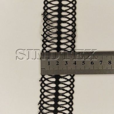 Мереживо макраме Sindtex 4см (13м) Колір - Чорний (21-SF-0051-2)