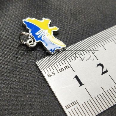 Підвіска "Карта України" 14х20 мм, колір срібло (гіппоалергенний сплав)