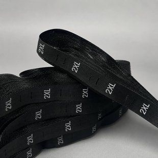 Жаккардовые размерники для одежды 1,2 см (моток 500 шт) - 2XL черный