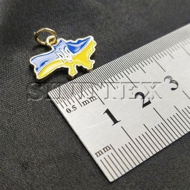 Підвіска "Карта України" 14х20 мм, колір золото (гіппоалергенний сплав)