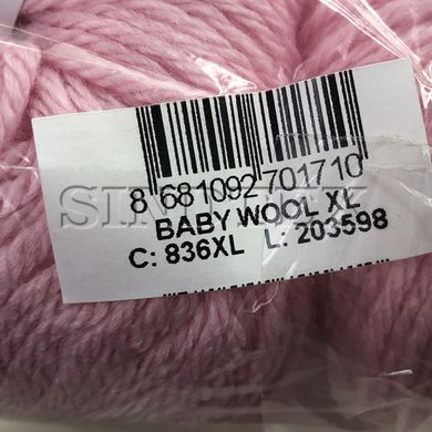 Пряжа Gazzal – Baby Wool XL колір 836 Рожевий