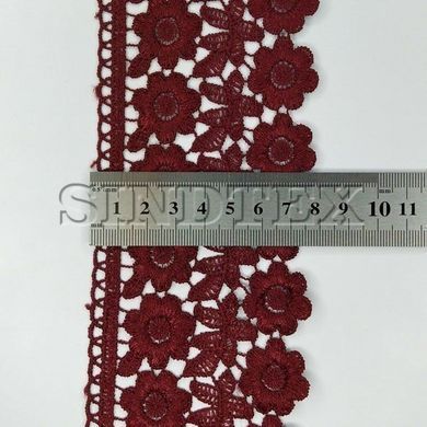 Кружево макраме Sindtex 7,5см (20м) Цвет - Бордовый (25-F1375E1-2)