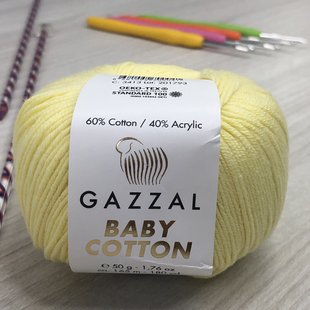 Пряжа Gazzal Baby Cotton цвет 3413 Лимонный