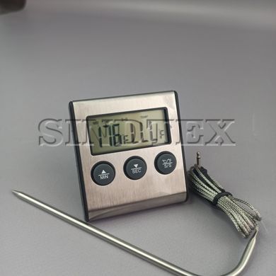 Цифровий термометр із виносним датчиком сірий Digital Cooking TP-700