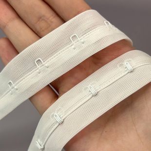 Стрічка-тасьма однорядна, петлі з гачками, 2,5 см - біла