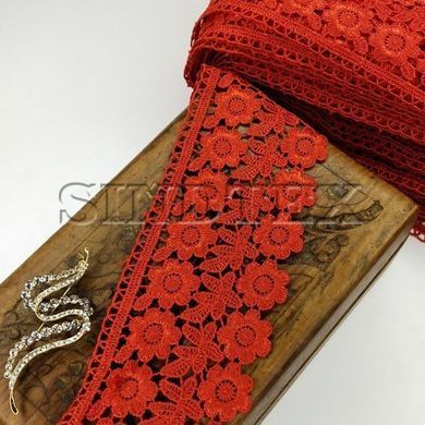 Мереживо макраме Sindtex 7,5 см (20 м) Колір червоний (25-F1375E1-5)