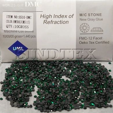 SS10 термоклеевые стразы дмс (dmc Китай) col Emerald