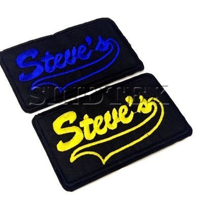 Термонаклейка-нашивка Steve`s-5,5х10см червоний напис