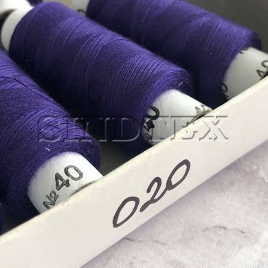 020 Нитки в котушках, для шиття 100% поліестер 40/2 (боб 200м)