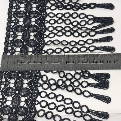 Мереживо макраме Sindtex 17 см (13м) Колір - чорний (0575-6032)